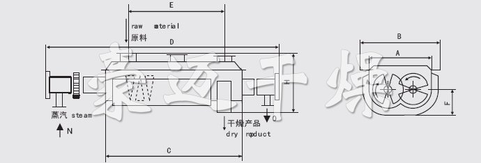 顏料槳葉干燥機結構示意圖